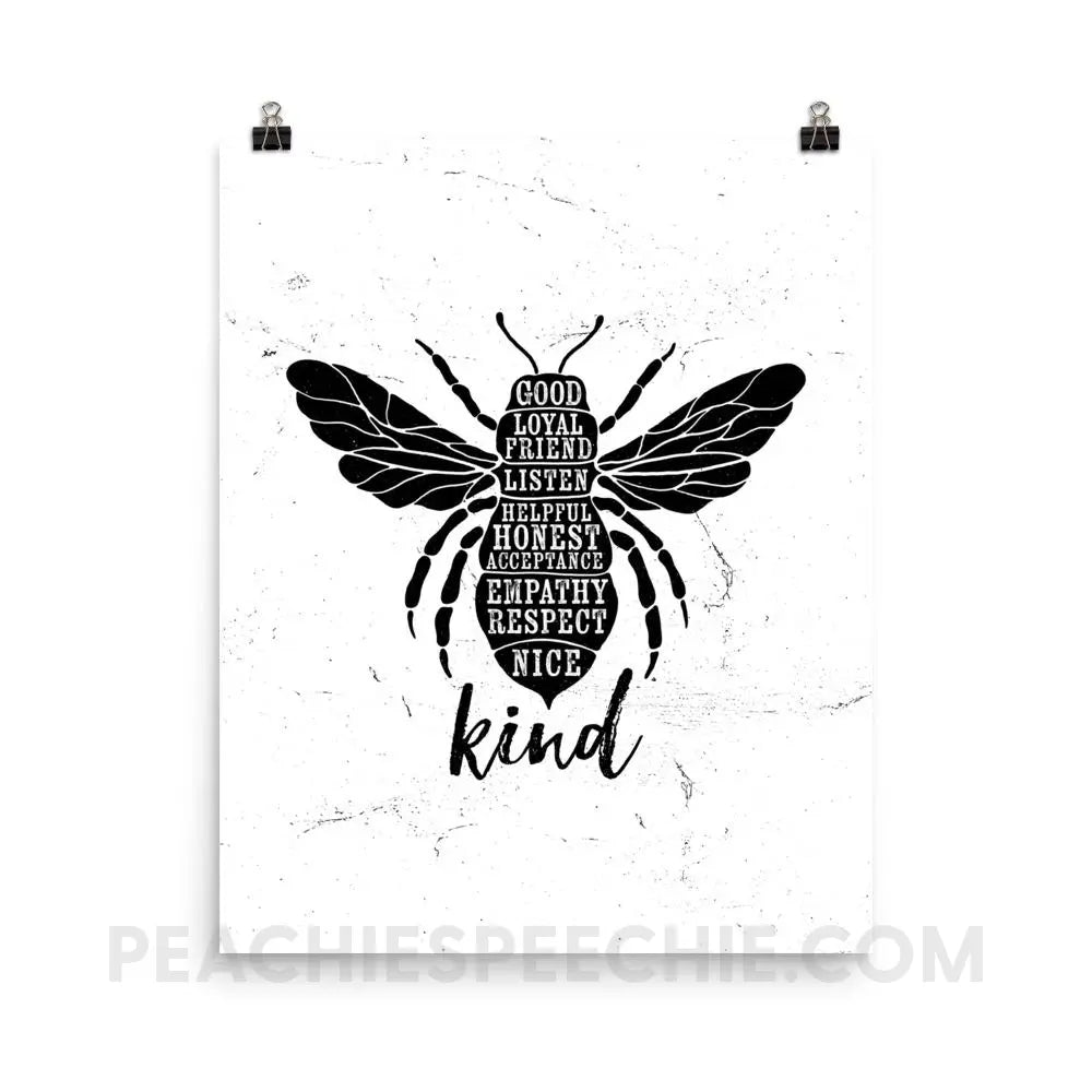 Bee Kind Poster - 16×20 - Posters peachiespeechie.com