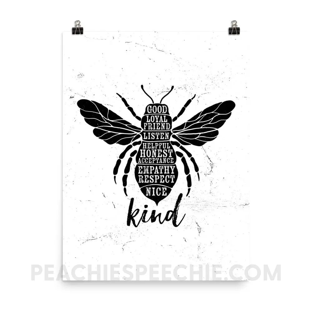 Bee Kind Poster - 18×24 - Posters peachiespeechie.com