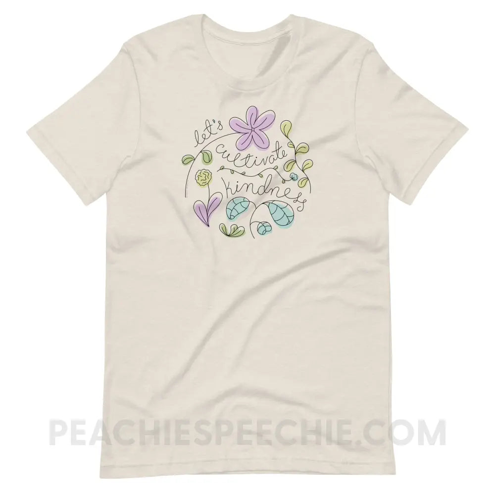 Kindness Premium Soft Tee - Heather Dust / S - T-Shirt peachiespeechie.com