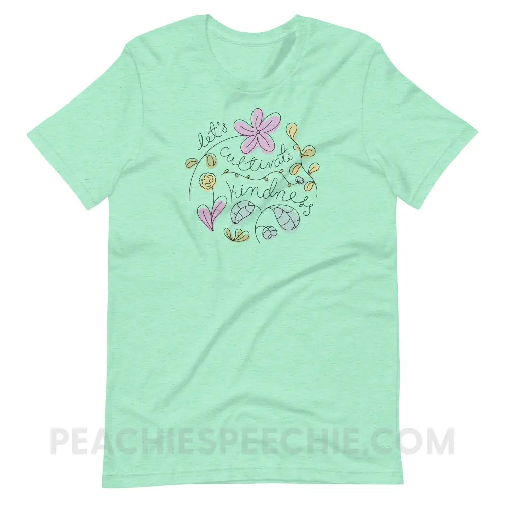Kindness Premium Soft Tee - Heather Mint / S - T-Shirt peachiespeechie.com