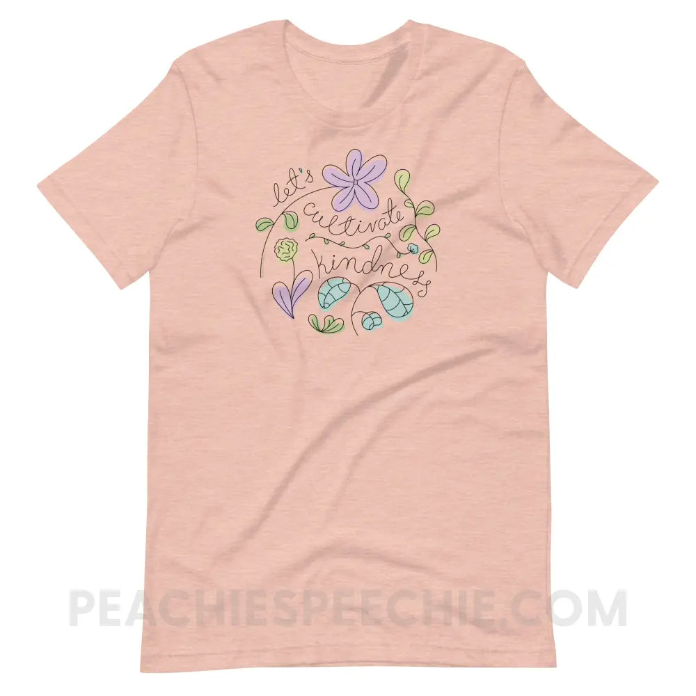 Kindness Premium Soft Tee - Heather Prism Peach / XS - T-Shirt peachiespeechie.com