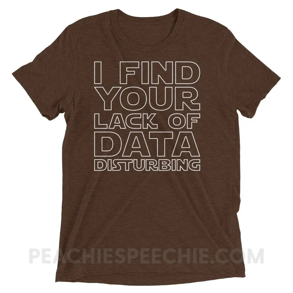 Lack of Data Tri-Blend Tee - Brown Triblend / XS - T-Shirts & Tops peachiespeechie.com