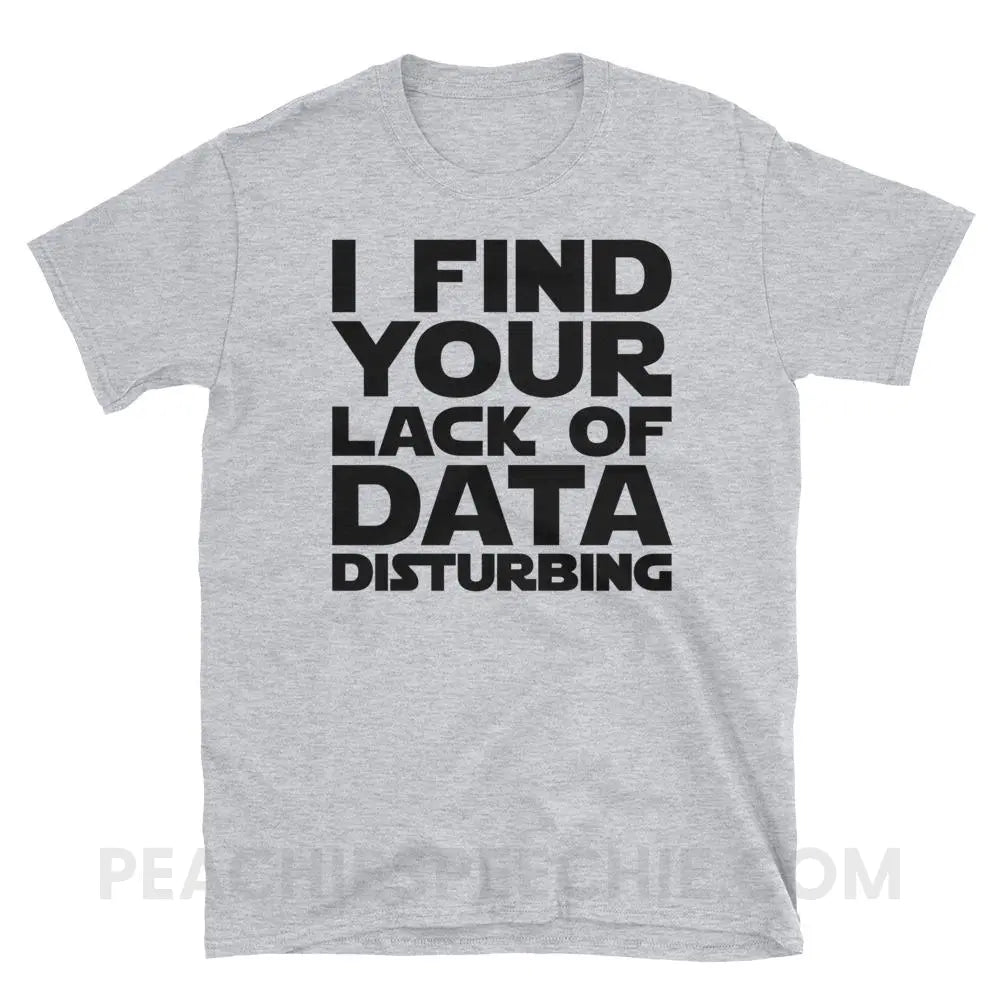 Lack of Data Classic Tee - Sport Grey / S - T-Shirts & Tops peachiespeechie.com