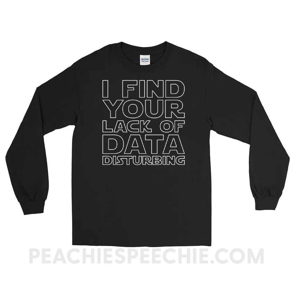 Lack of Data Long Sleeve Tee - Black / S - T-Shirts & Tops peachiespeechie.com
