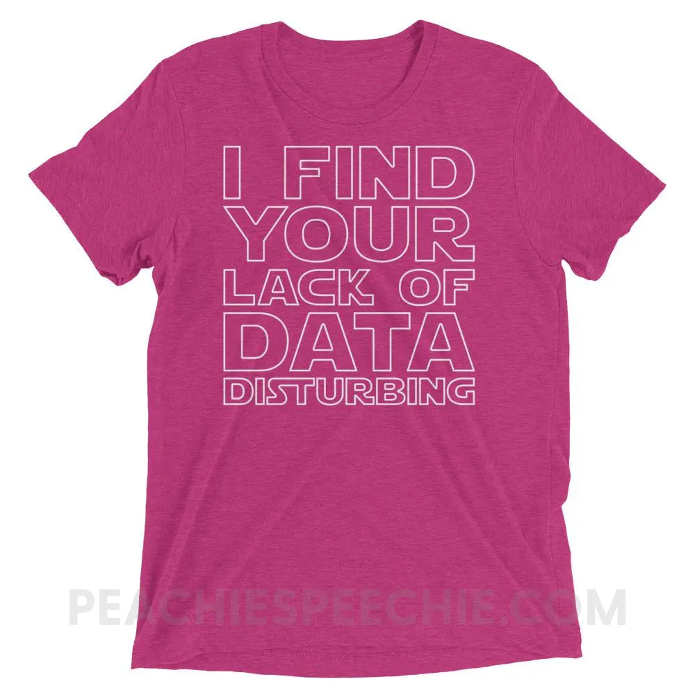 Lack of Data Tri-Blend Tee - Berry Triblend / XS - T-Shirts & Tops peachiespeechie.com