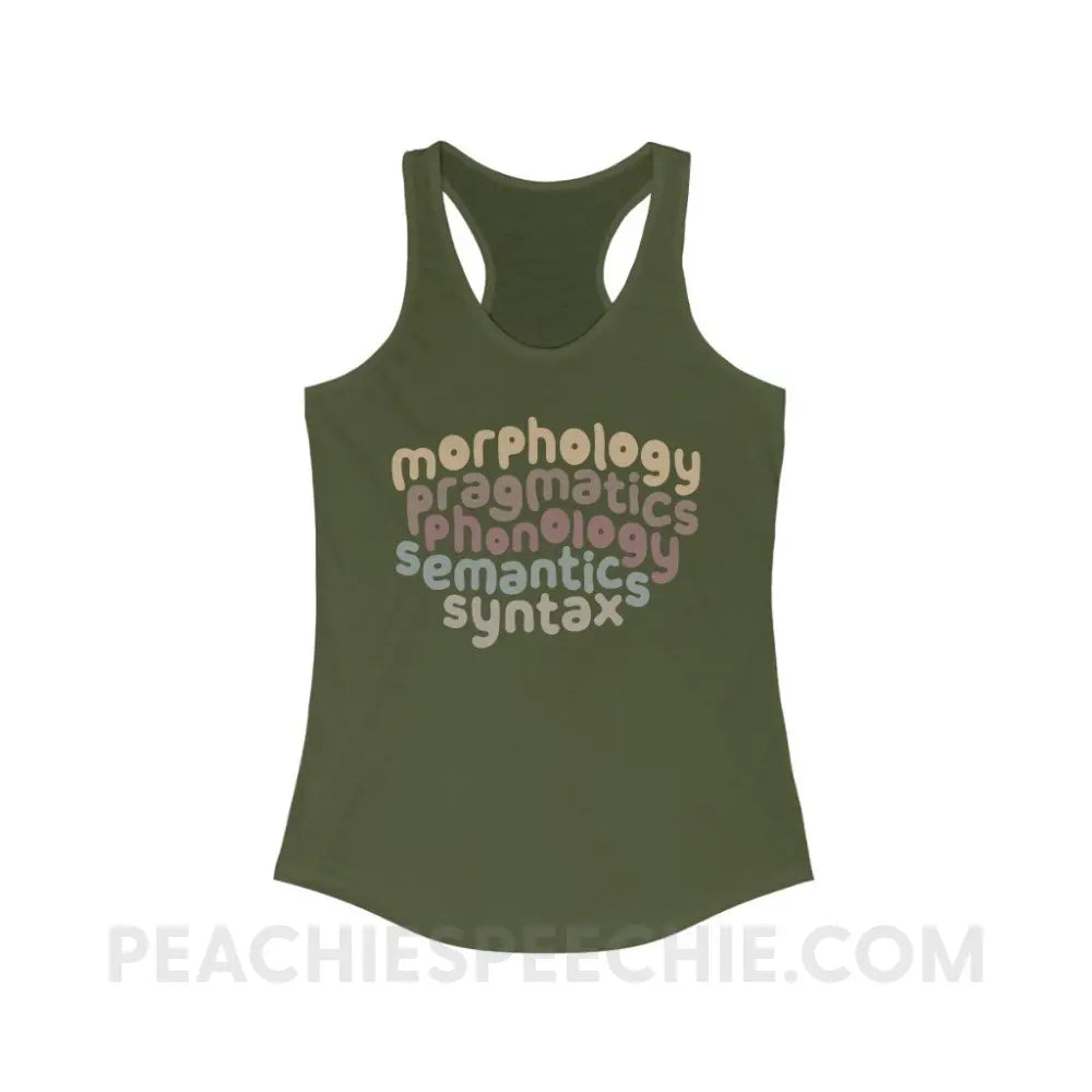 Language Domains Superfly Racerback - Solid Military Green / XS - Tank Top peachiespeechie.com
