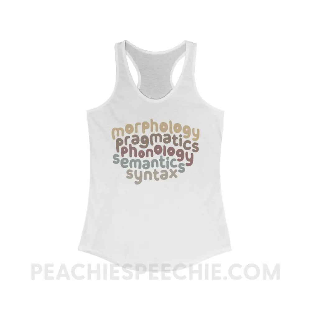 Language Domains Superfly Racerback - Solid White / XS - Tank Top peachiespeechie.com