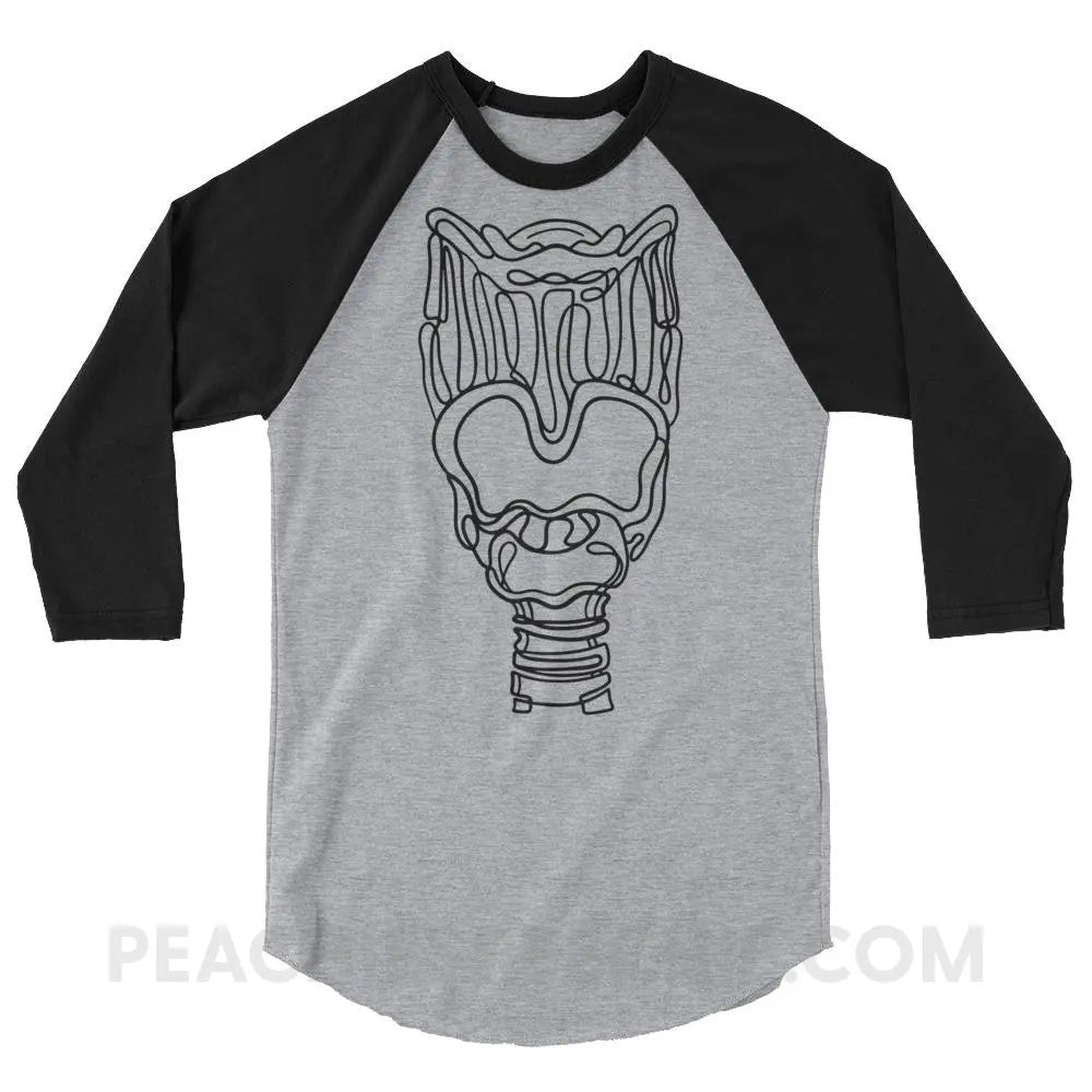 Larynx Baseball Tee - Heather Grey/Black / XS - T-Shirts & Tops peachiespeechie.com