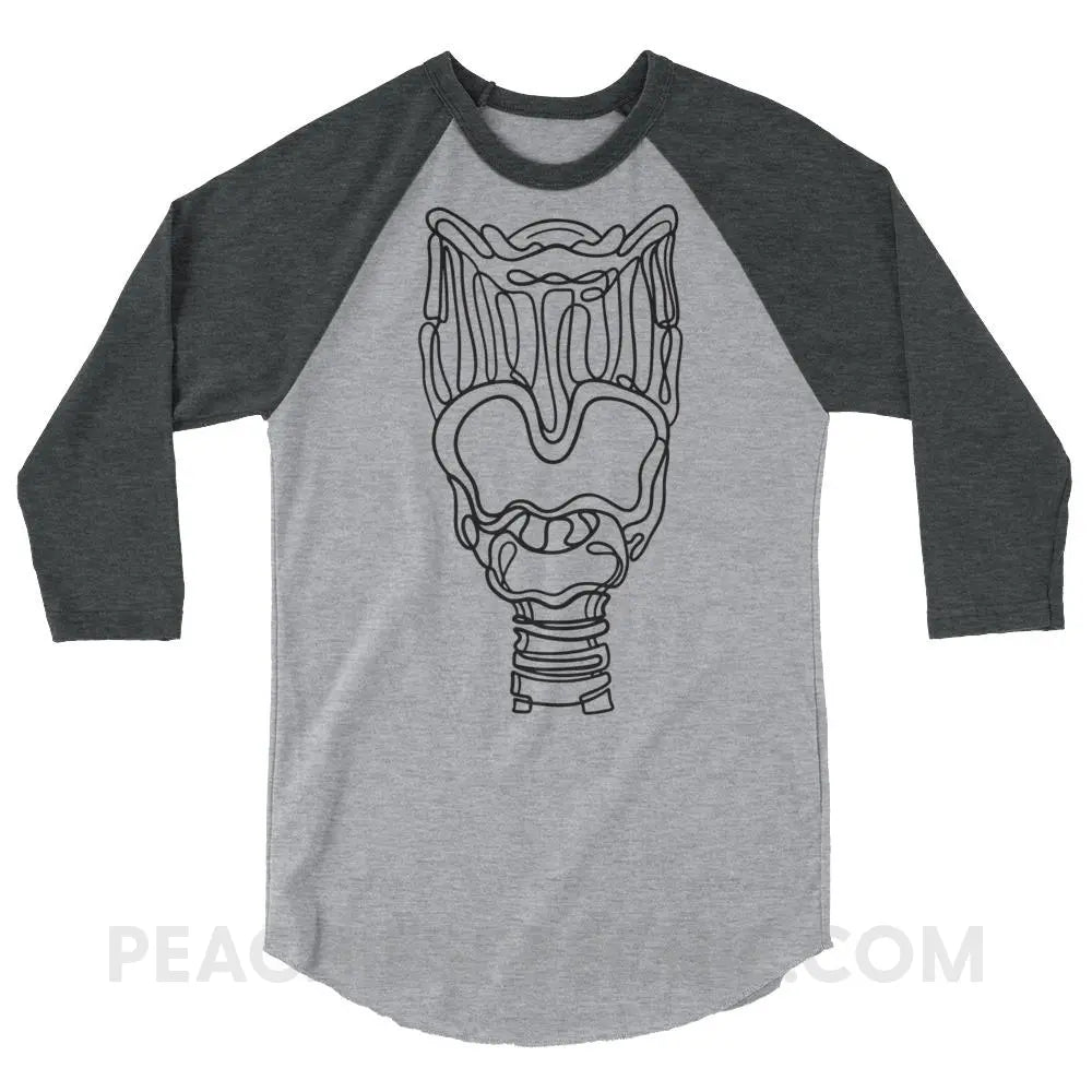 Larynx Baseball Tee - Heather Grey/Heather Charcoal / XS - T-Shirts & Tops peachiespeechie.com