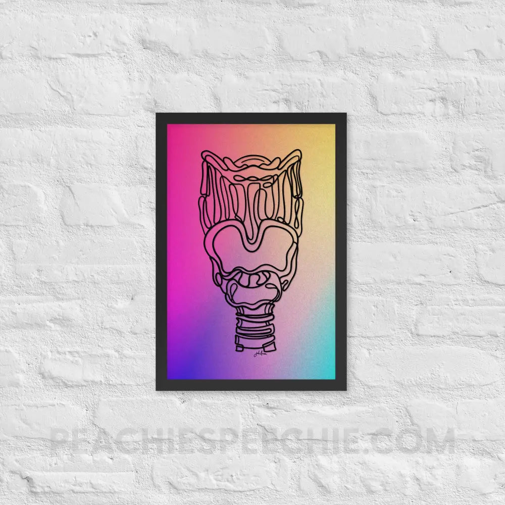 Larynx Gradient Colors Framed Poster - Black / 12″×18″ - peachiespeechie.com