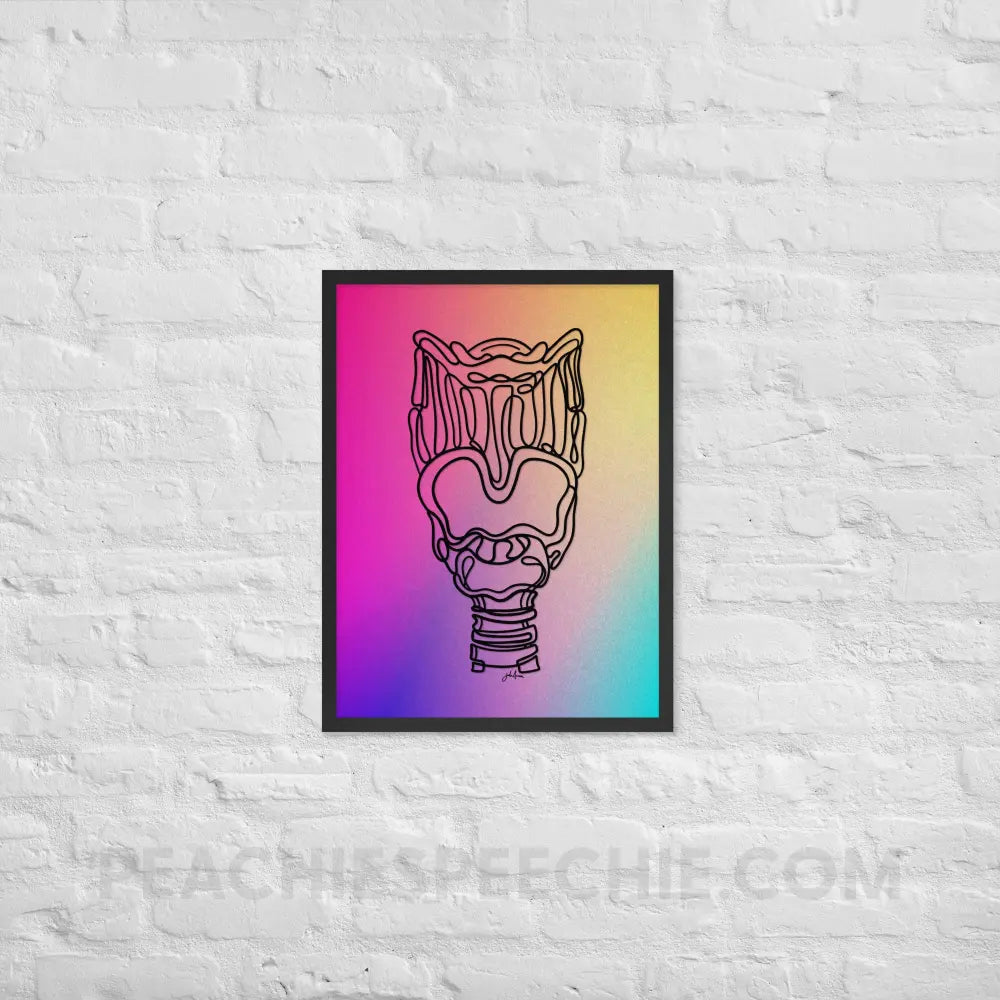 Larynx Gradient Colors Framed Poster - Black / 18″×24″ - peachiespeechie.com