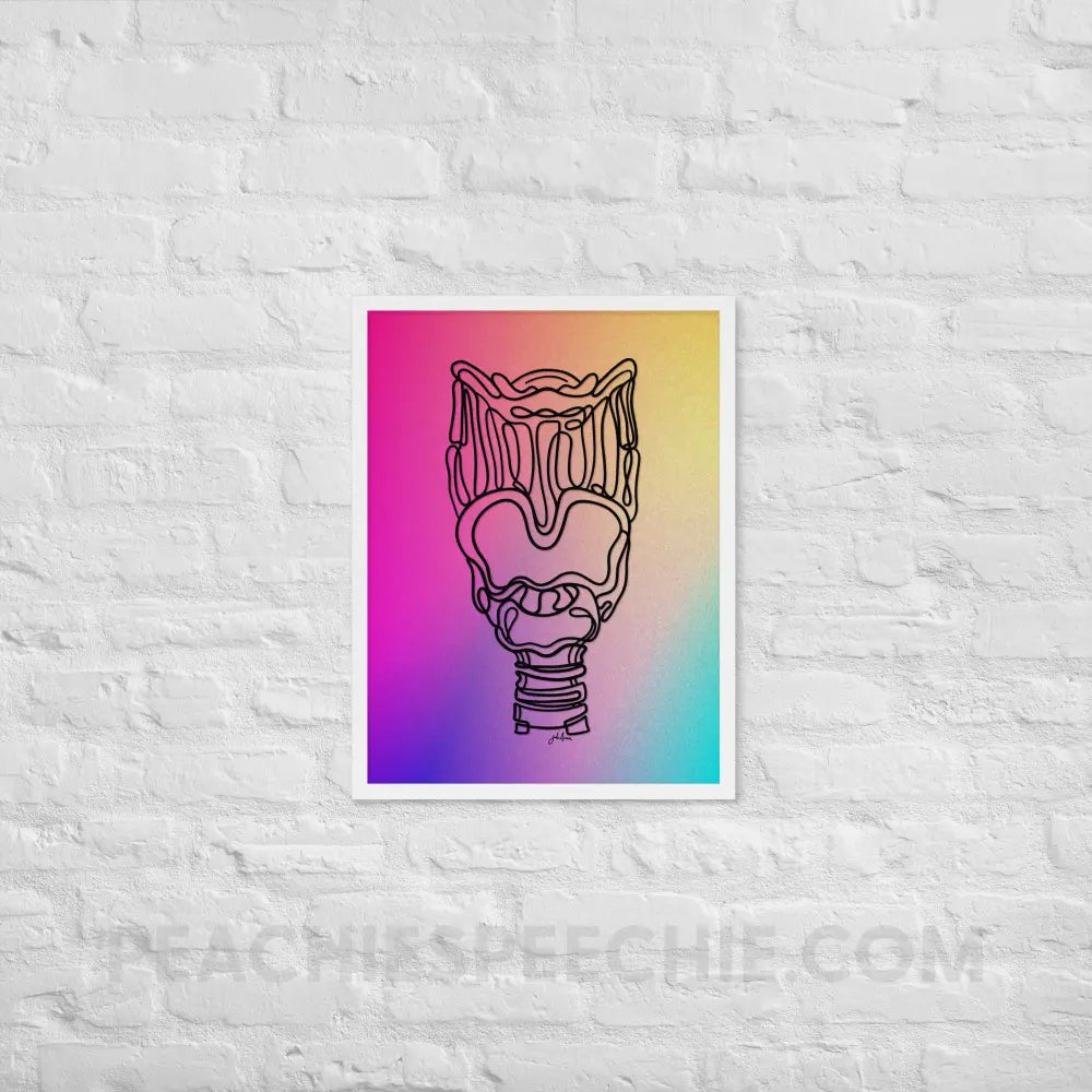 Larynx Gradient Colors Framed Poster - White / 18″×24″ - peachiespeechie.com