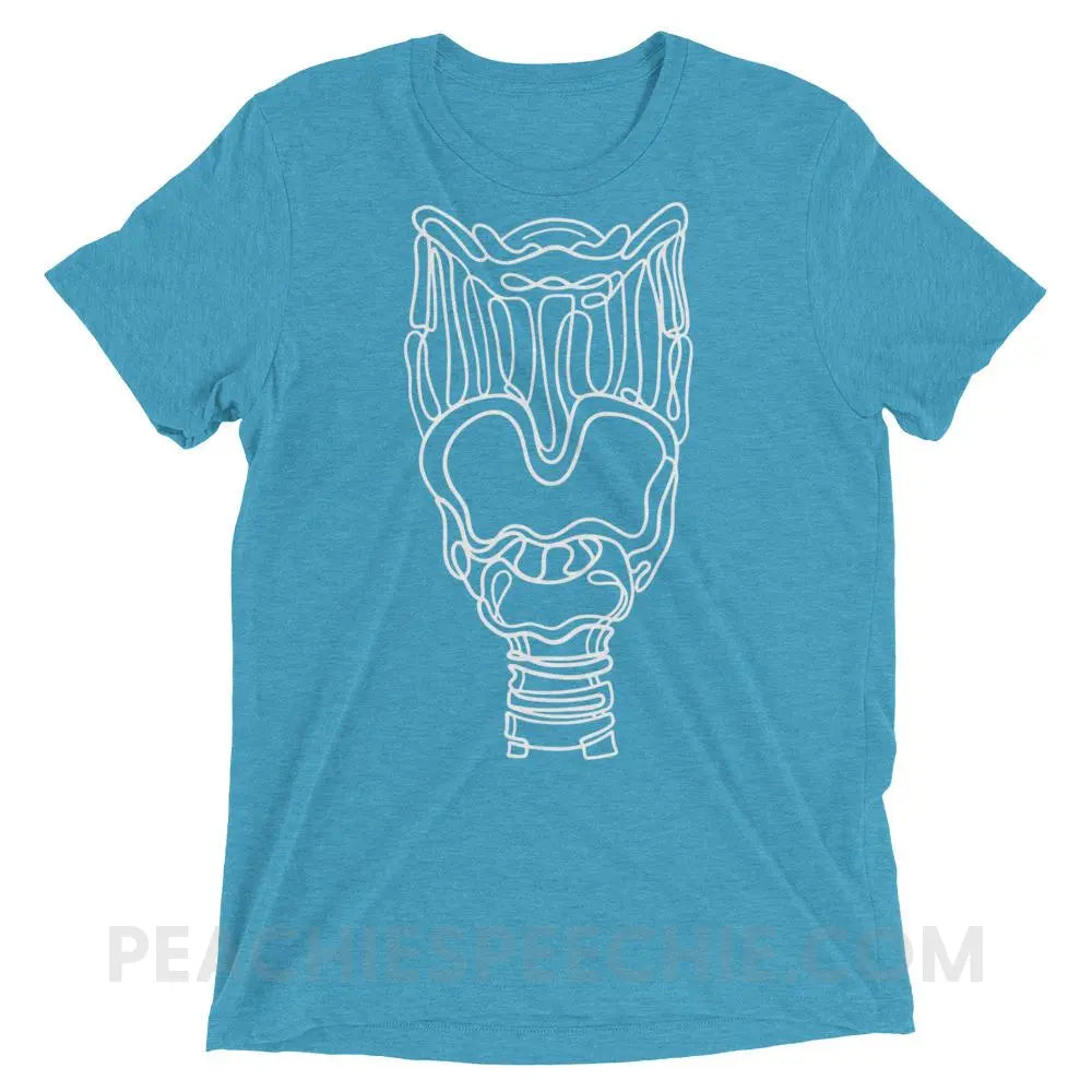 Larynx Tri-Blend Tee - Aqua Triblend / XS - T-Shirts & Tops peachiespeechie.com