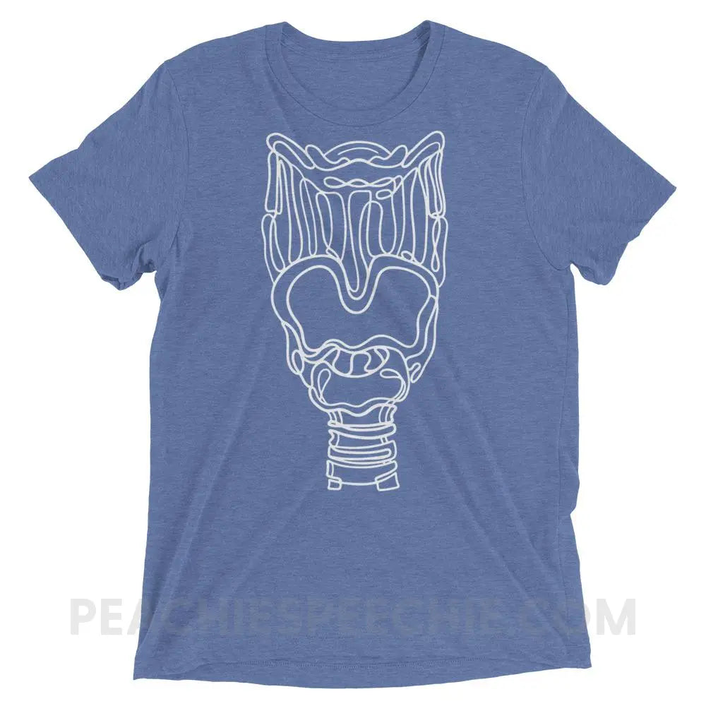 Larynx Tri-Blend Tee - Blue Triblend / XS - T-Shirts & Tops peachiespeechie.com