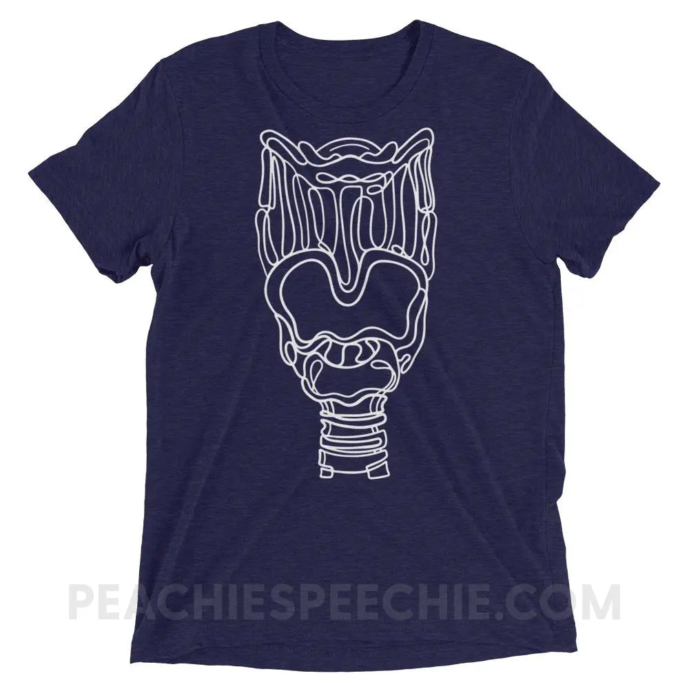 Larynx Tri-Blend Tee - Navy Triblend / XS - T-Shirts & Tops peachiespeechie.com