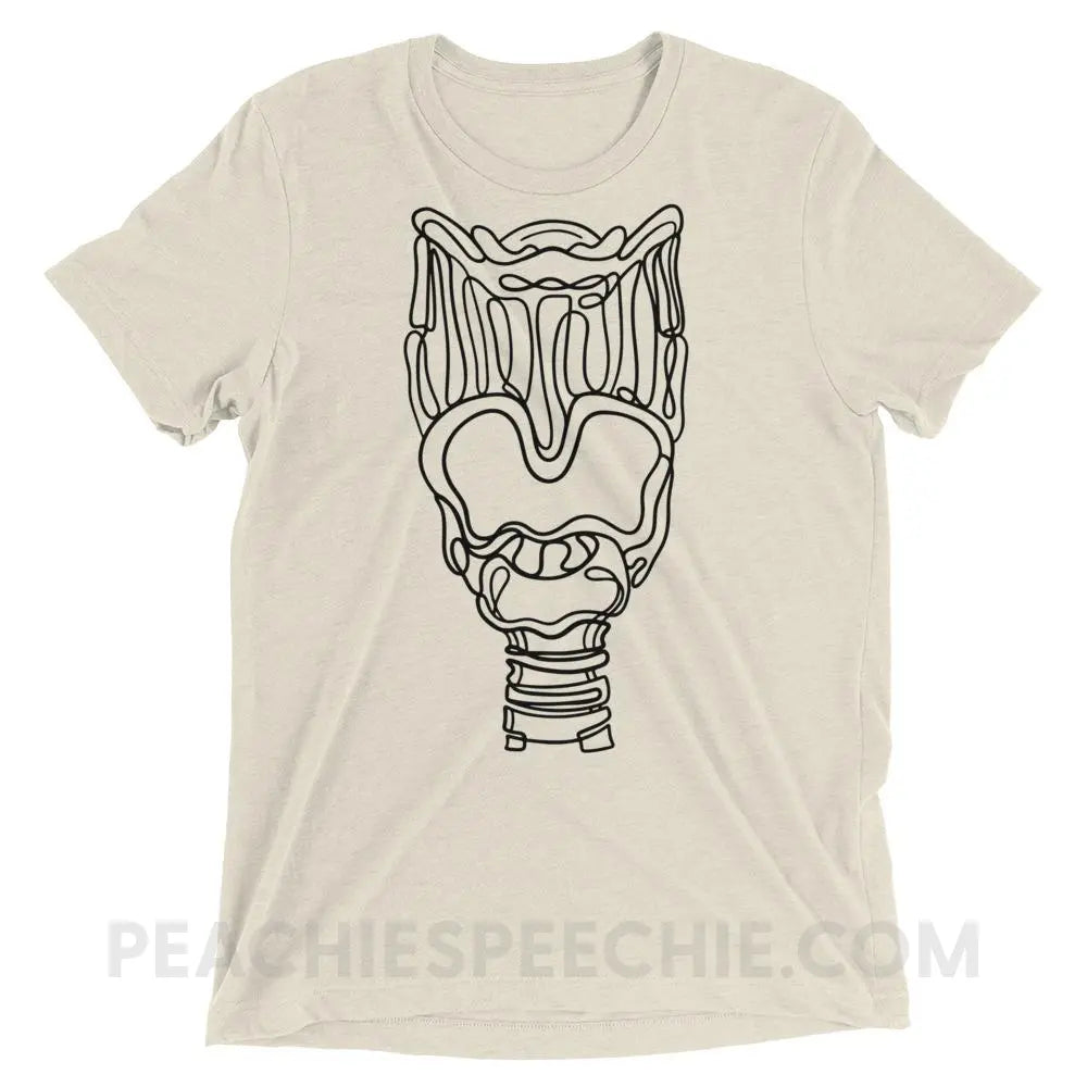 Larynx Tri-Blend Tee - Oatmeal Triblend / XS - T-Shirts & Tops peachiespeechie.com