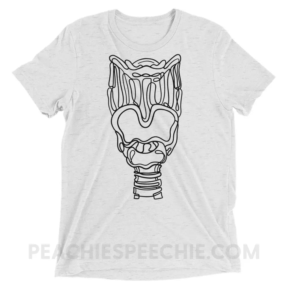 Larynx Tri-Blend Tee - White Fleck Triblend / XS - T-Shirts & Tops peachiespeechie.com