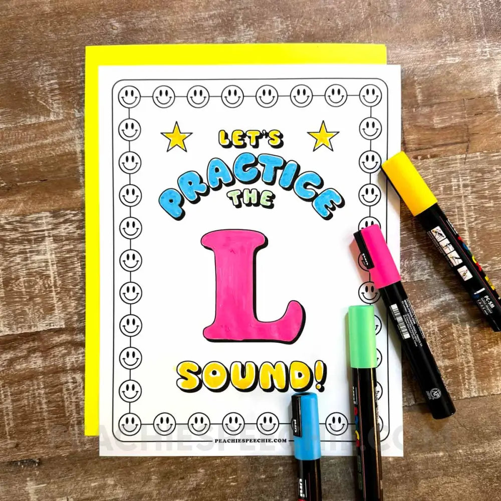 Let’s Practice! Speech Sound Coloring Sheets - Materials peachiespeechie.com