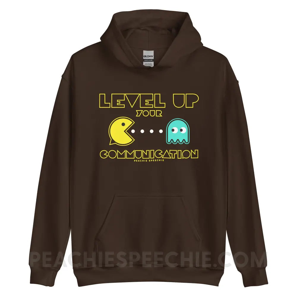 Level Up Your Communication Classic Hoodie - Dark Chocolate / S - peachiespeechie.com
