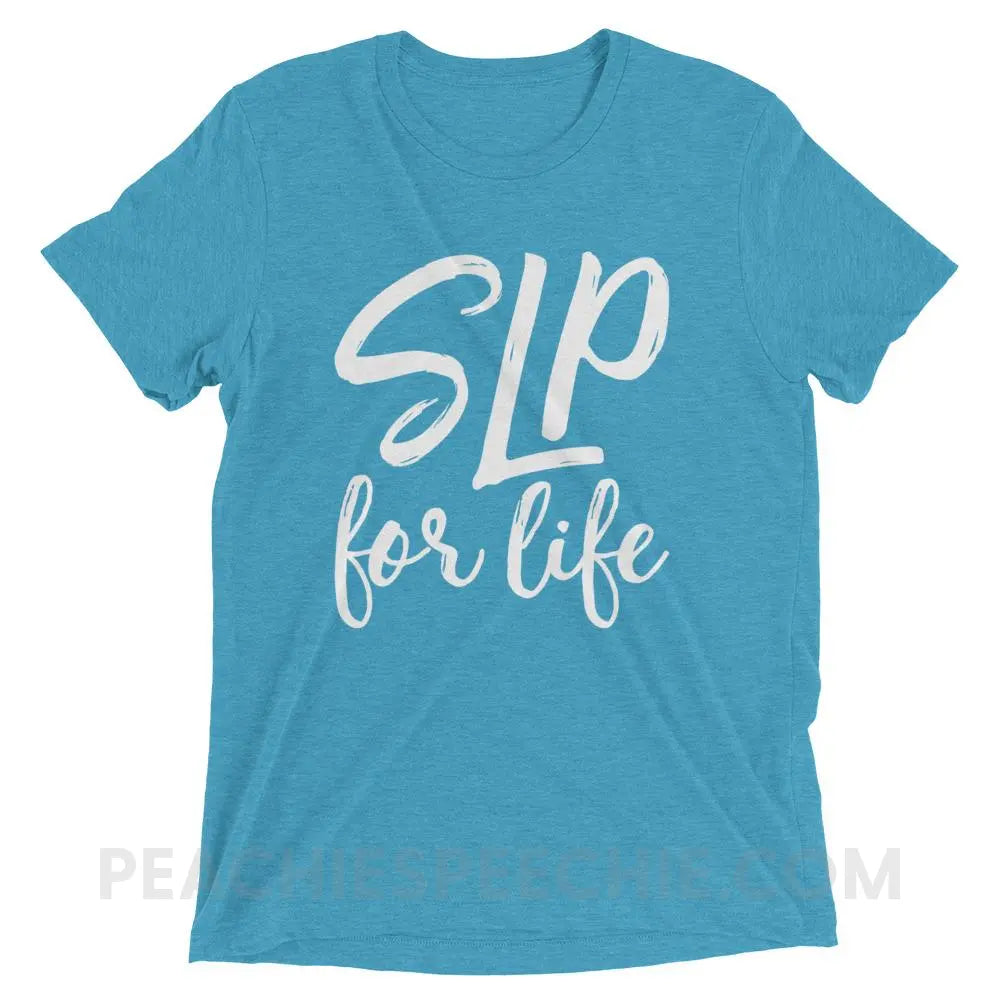 SLP For Life Tri-Blend Tee - Aqua Triblend / XS - T-Shirts & Tops peachiespeechie.com