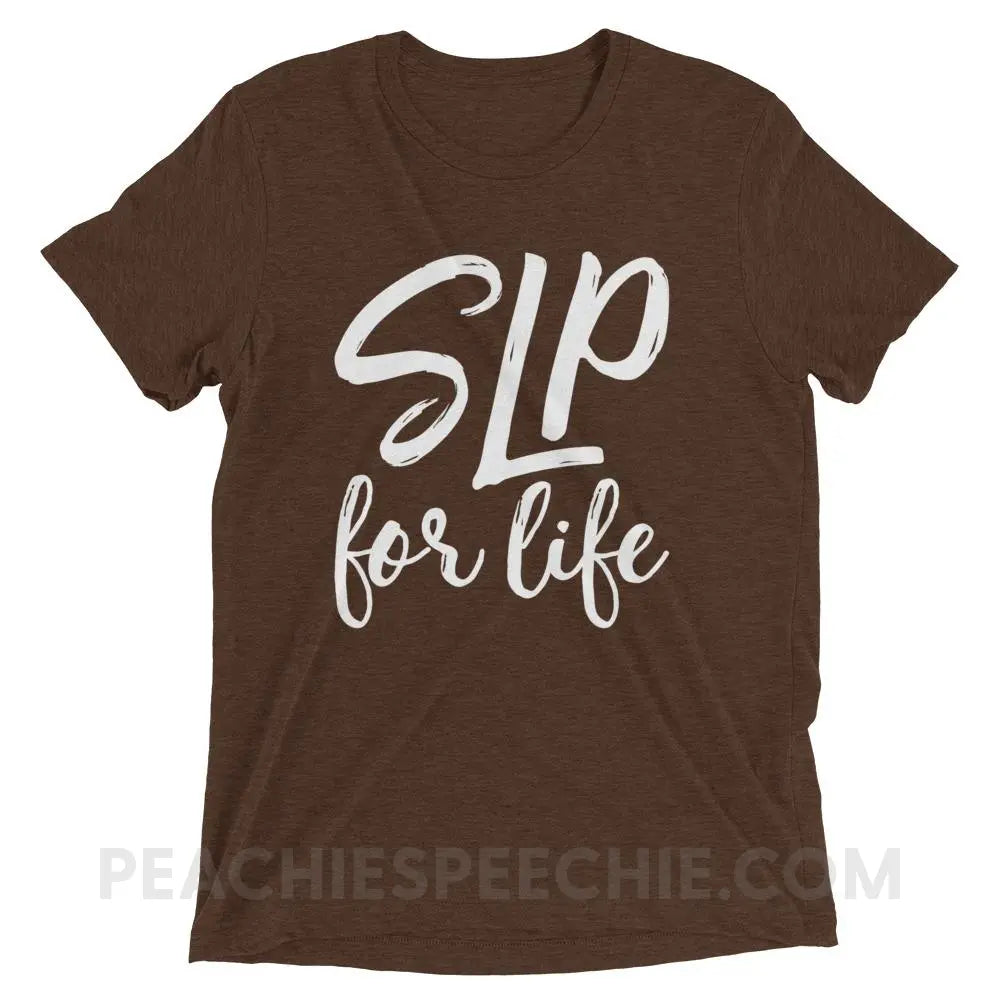 SLP For Life Tri-Blend Tee - Brown Triblend / XS - T-Shirts & Tops peachiespeechie.com