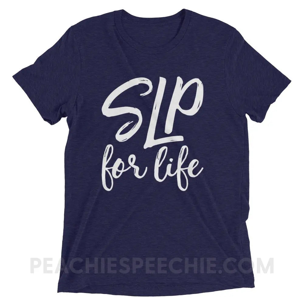 SLP For Life Tri-Blend Tee - Navy Triblend / XS - T-Shirts & Tops peachiespeechie.com