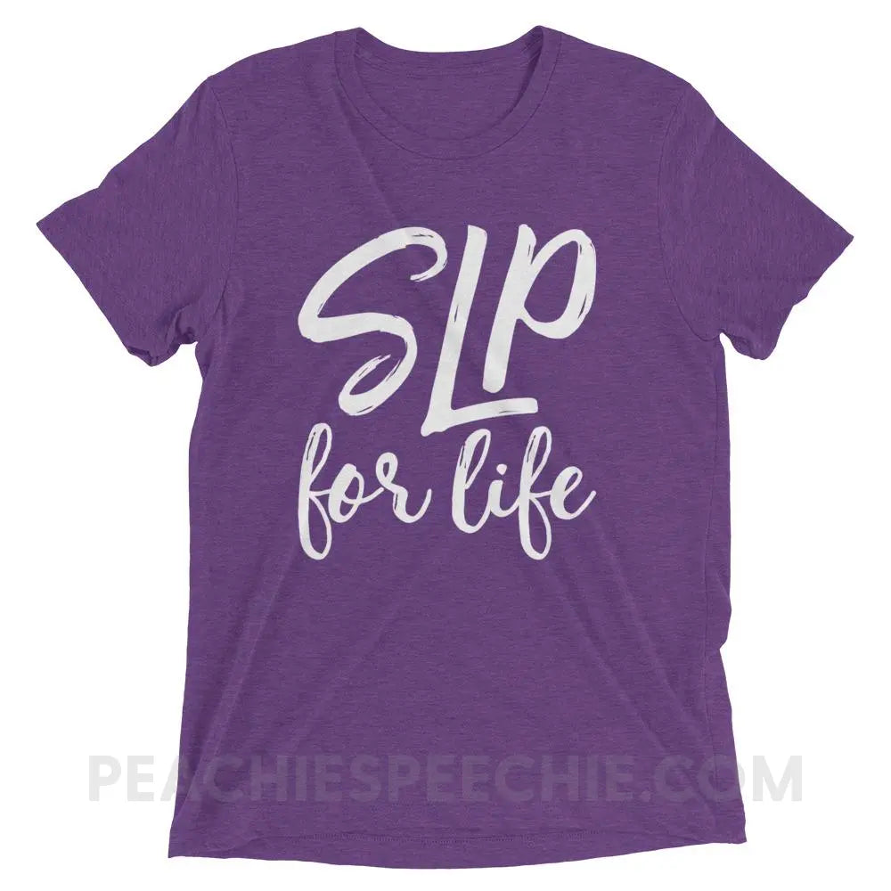 SLP For Life Tri-Blend Tee - Purple Triblend / XS - T-Shirts & Tops peachiespeechie.com