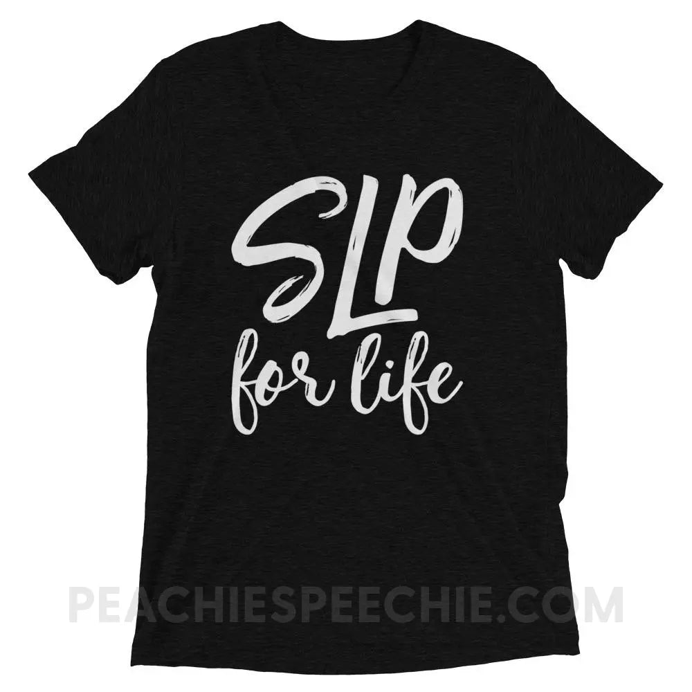 SLP For Life Tri-Blend Tee - Solid Black Triblend / XS - T-Shirts & Tops peachiespeechie.com