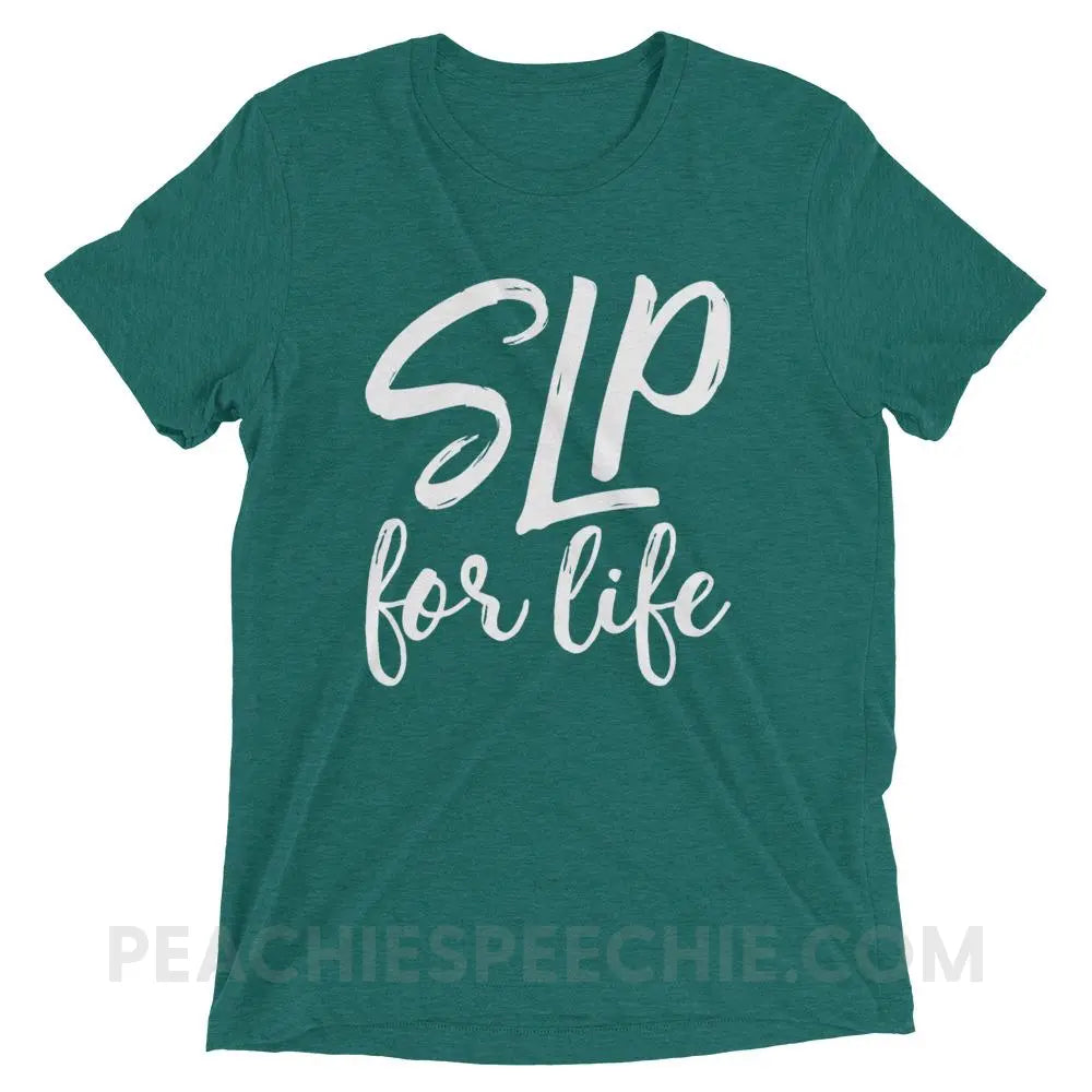 SLP For Life Tri-Blend Tee - Teal Triblend / XS - T-Shirts & Tops peachiespeechie.com