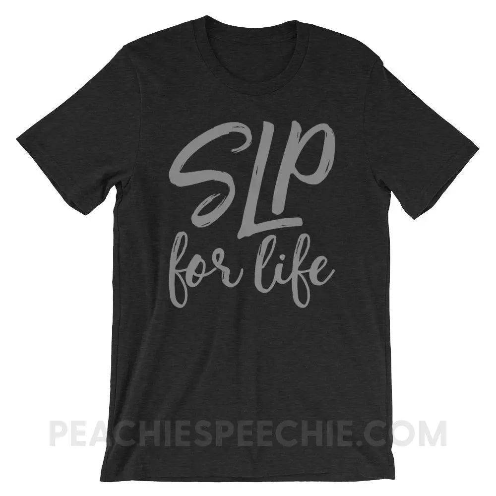 SLP For Life Premium Soft Tee - Black Heather / XS - T-Shirts & Tops peachiespeechie.com