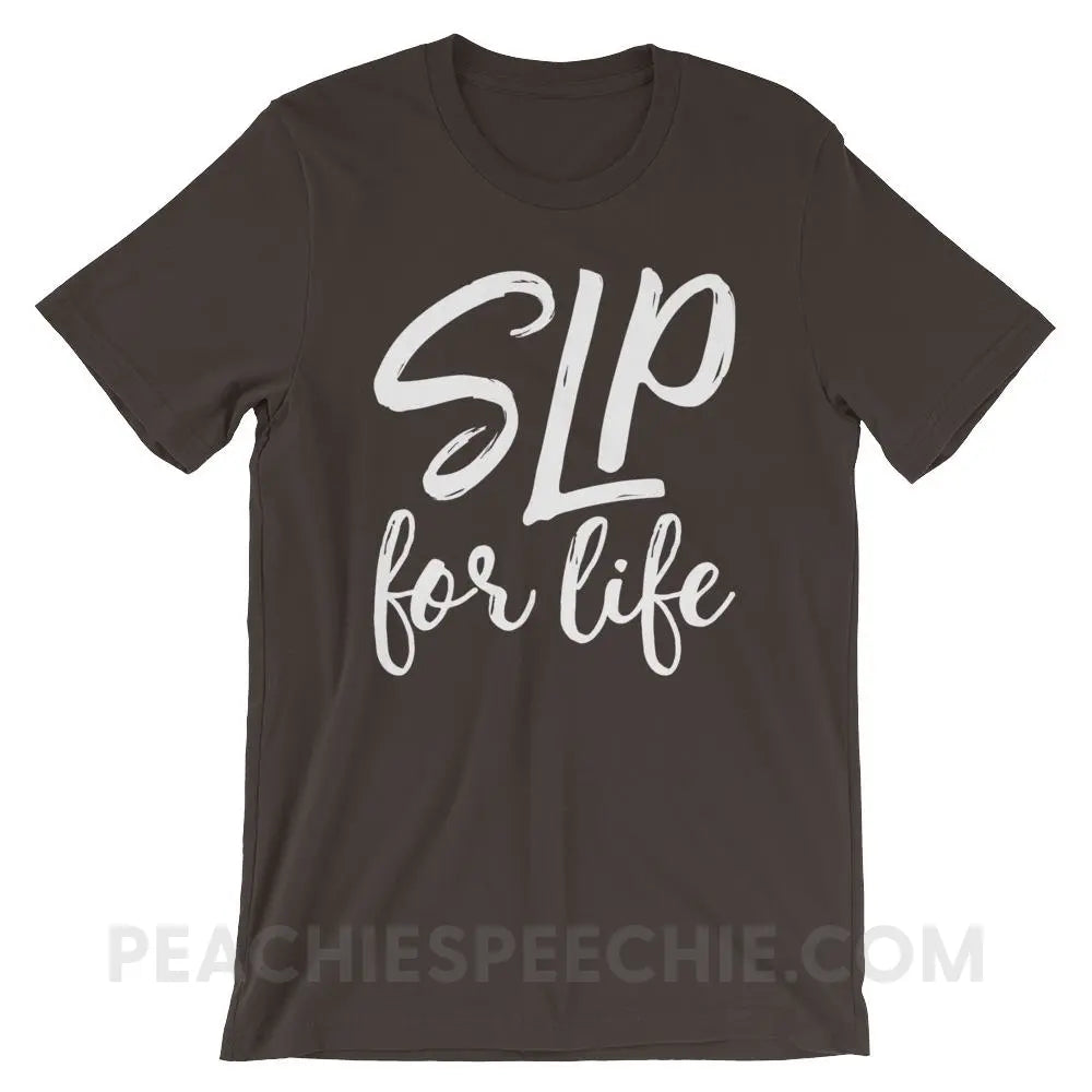 SLP For Life Premium Soft Tee - Brown / S - T-Shirts & Tops peachiespeechie.com