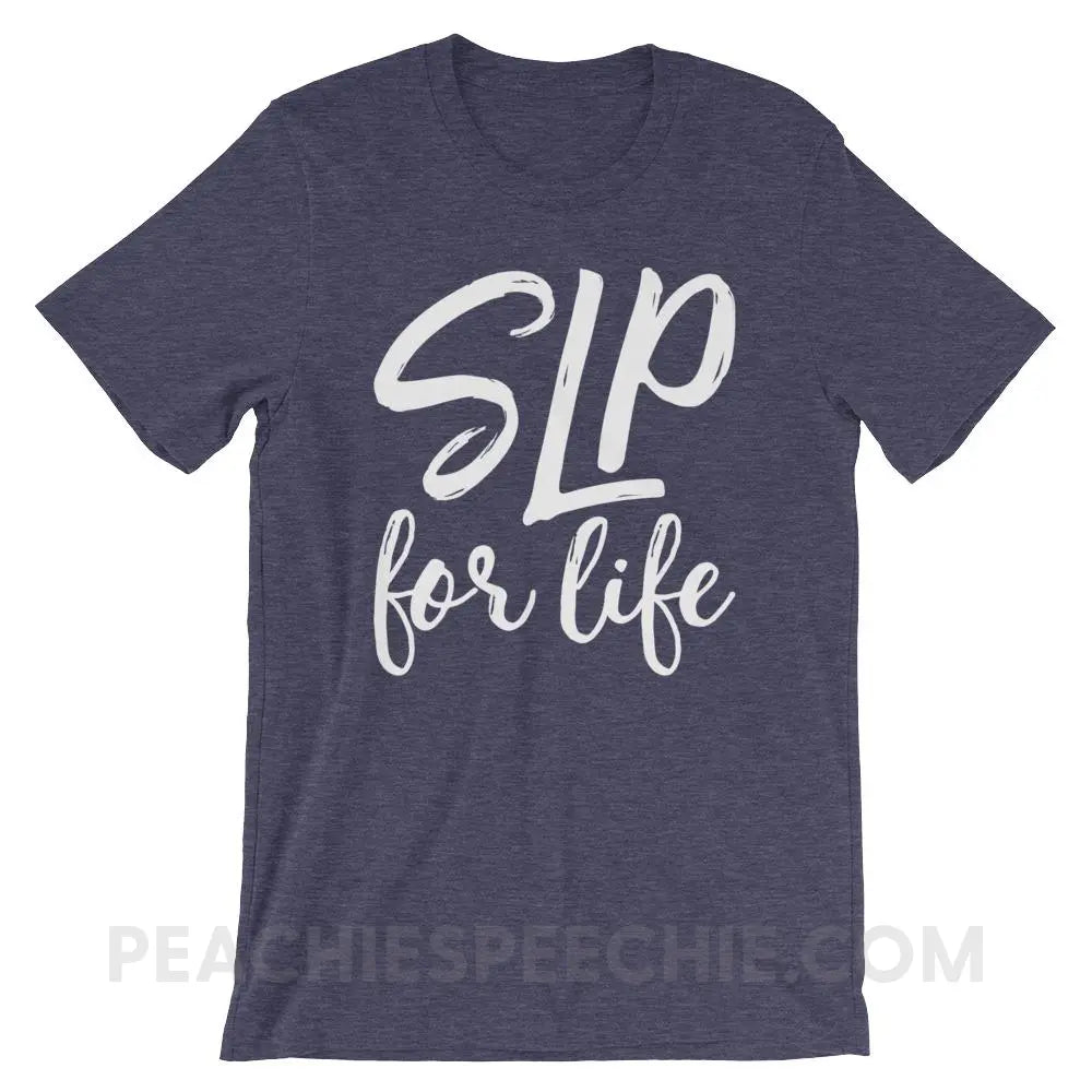 SLP For Life Premium Soft Tee - Heather Midnight Navy / XS - T-Shirts & Tops peachiespeechie.com