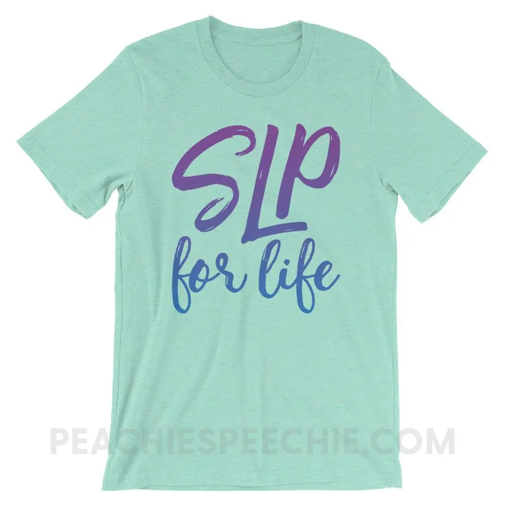SLP For Life Premium Soft Tee - Heather Mint / S - T-Shirts & Tops peachiespeechie.com