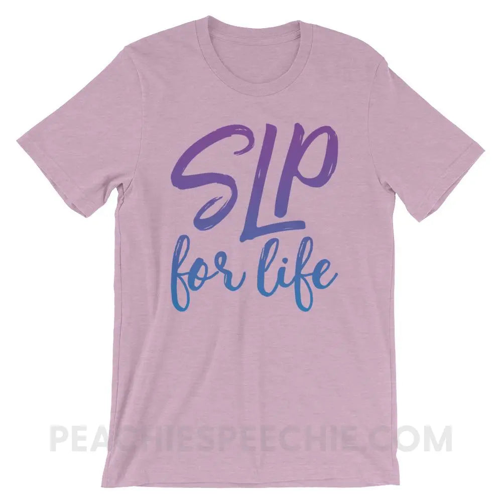 SLP For Life Premium Soft Tee - Heather Prism Lilac / XS - T-Shirts & Tops peachiespeechie.com