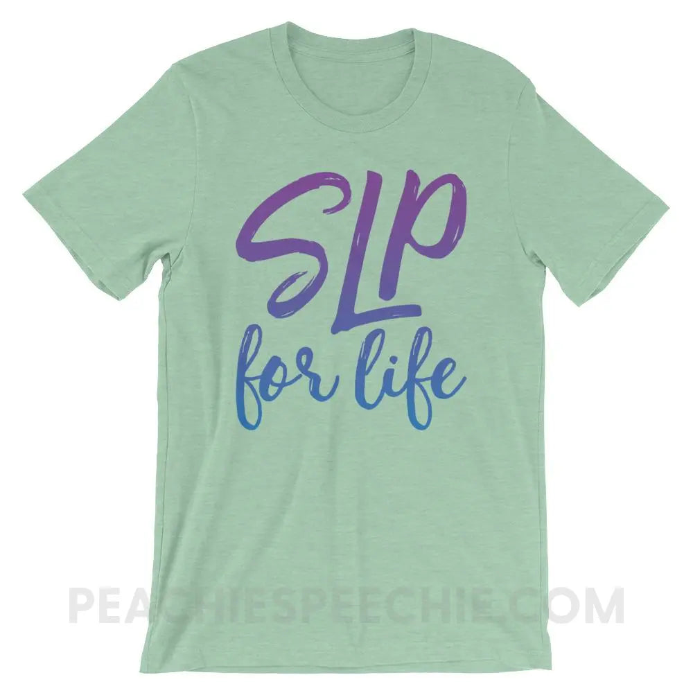 SLP For Life Premium Soft Tee - Heather Prism Mint / XS - T-Shirts & Tops peachiespeechie.com