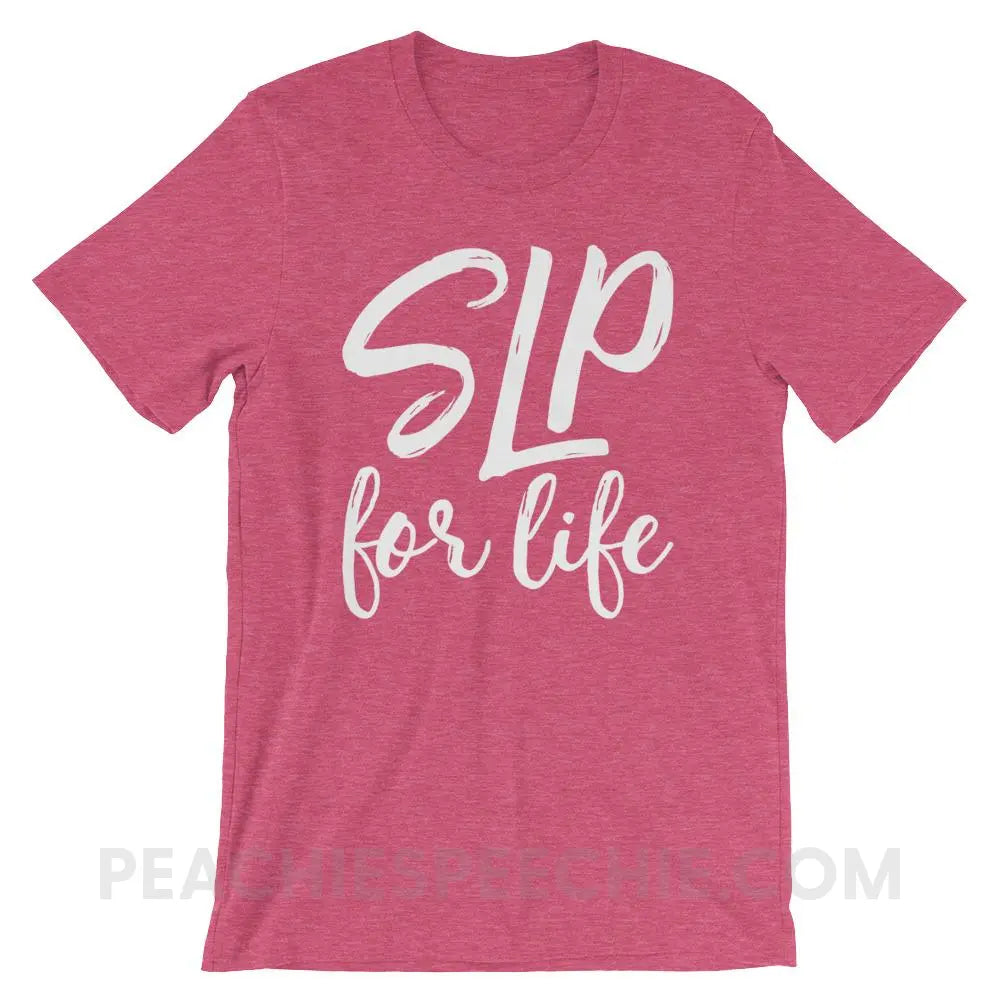 SLP For Life Premium Soft Tee - Heather Raspberry / S - T-Shirts & Tops peachiespeechie.com