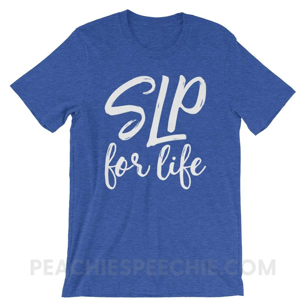 SLP For Life Premium Soft Tee - Heather True Royal / S - T-Shirts & Tops peachiespeechie.com