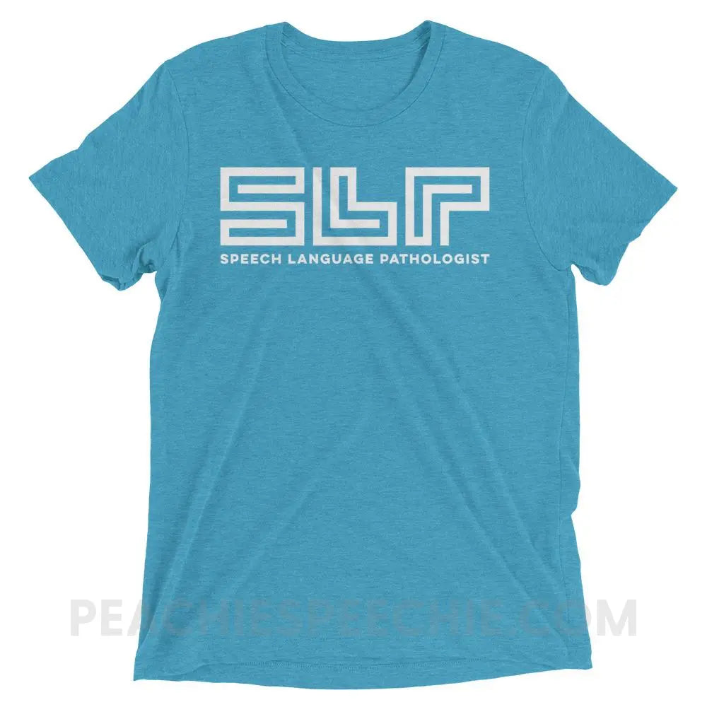 SLP Lines Tri-Blend Tee - Aqua Triblend / XS - T-Shirts & Tops peachiespeechie.com