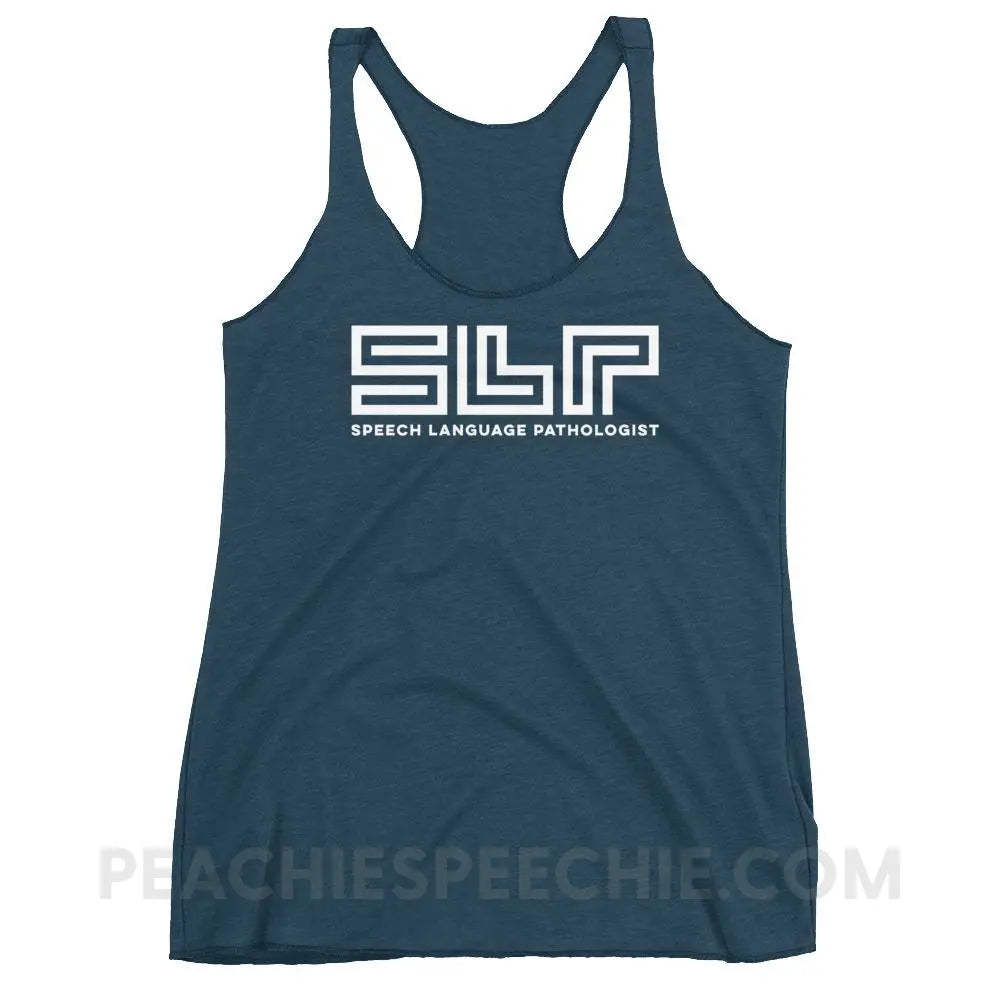 SLP Lines Tri-Blend Racerback - Indigo / XS - T-Shirts & Tops peachiespeechie.com