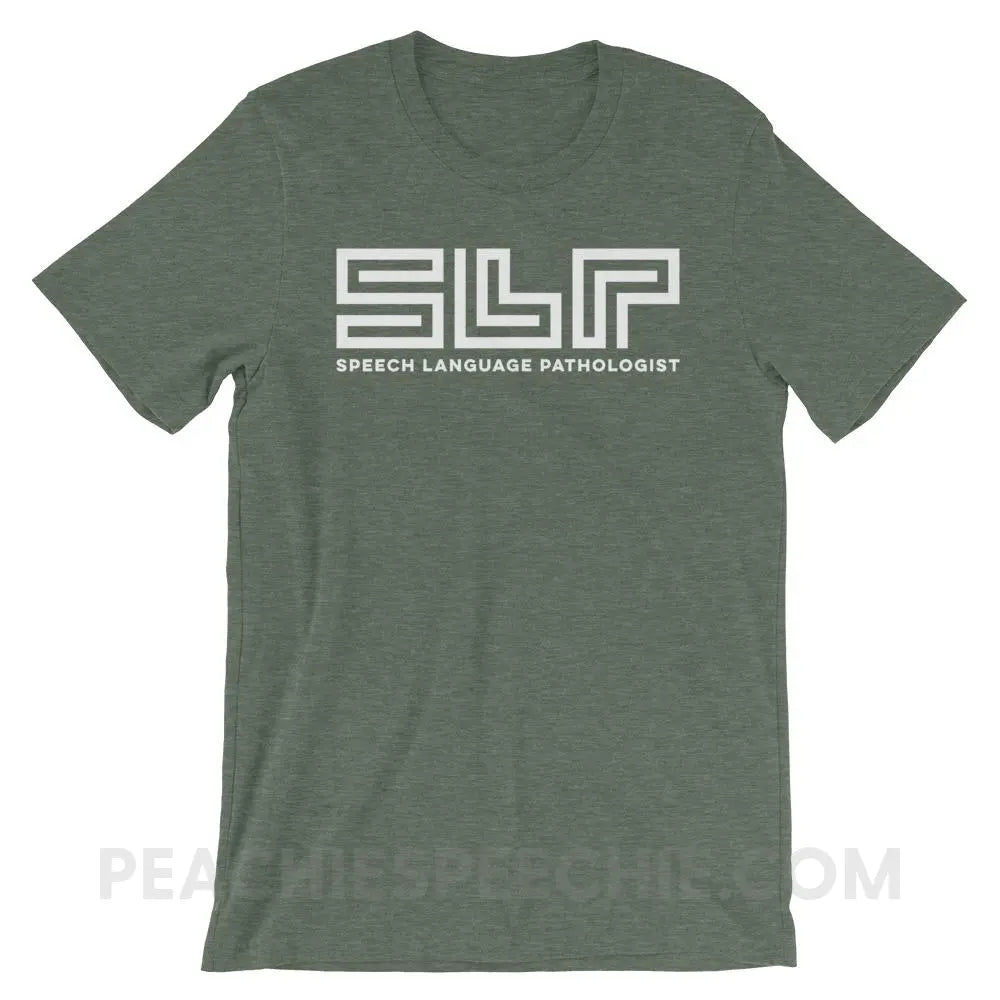 SLP Lines Premium Soft Tee - Heather Forest / S - T-Shirts & Tops peachiespeechie.com