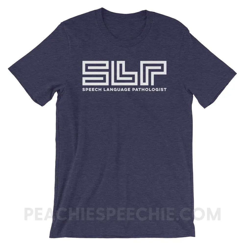 SLP Lines Premium Soft Tee - Heather Midnight Navy / XS - T-Shirts & Tops peachiespeechie.com
