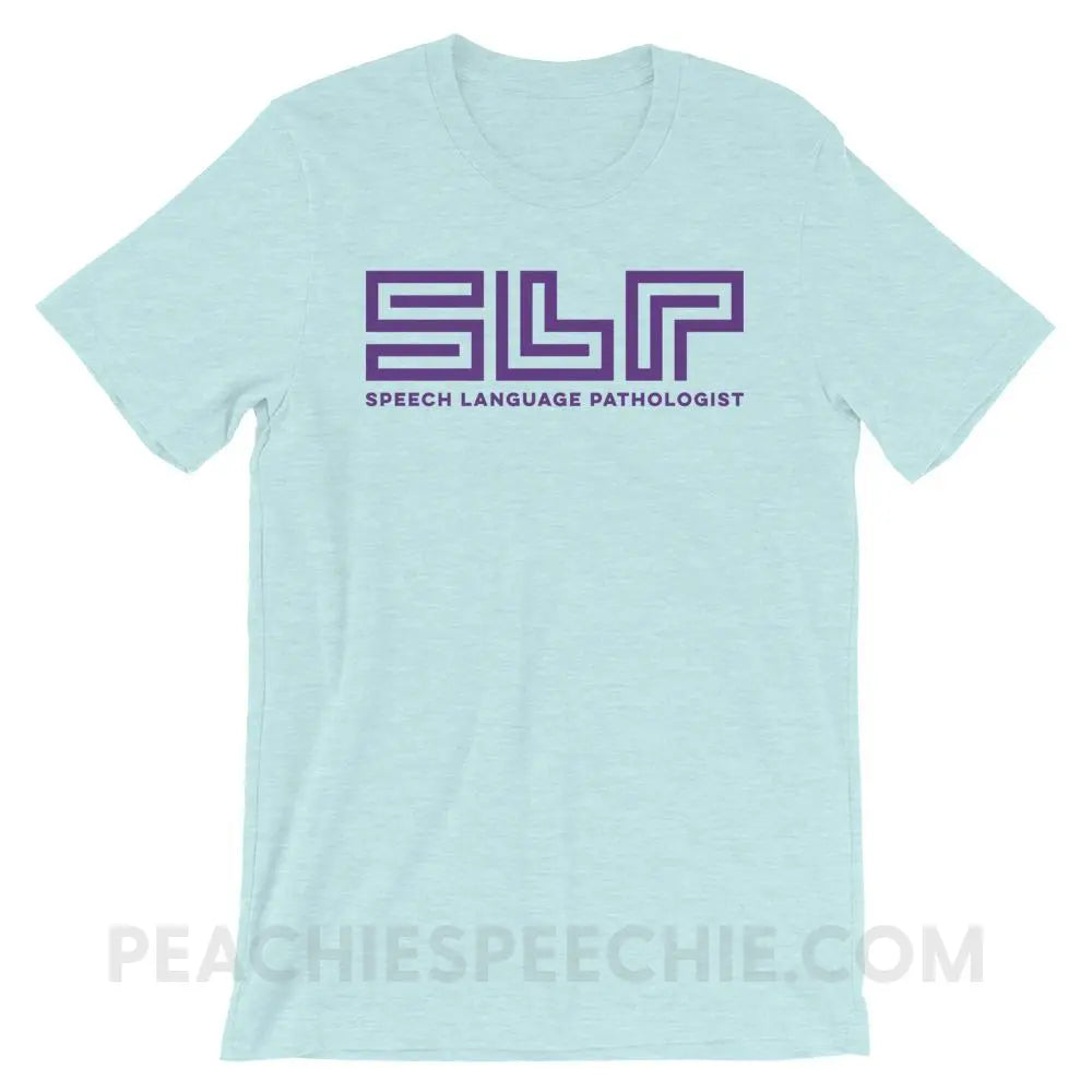 SLP Lines Premium Soft Tee - Heather Prism Ice Blue / XS - T-Shirts & Tops peachiespeechie.com