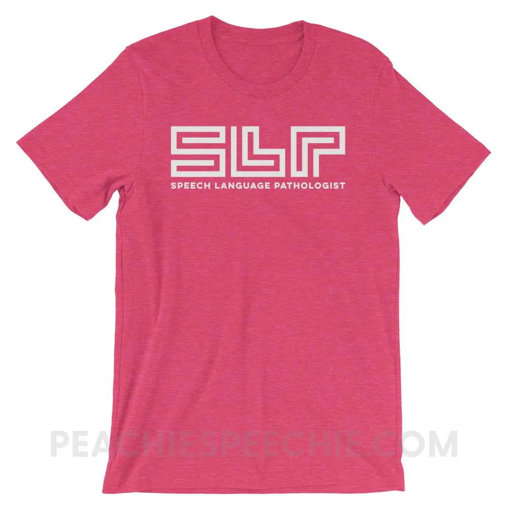 SLP Lines Premium Soft Tee - Heather Raspberry / S - T-Shirts & Tops peachiespeechie.com