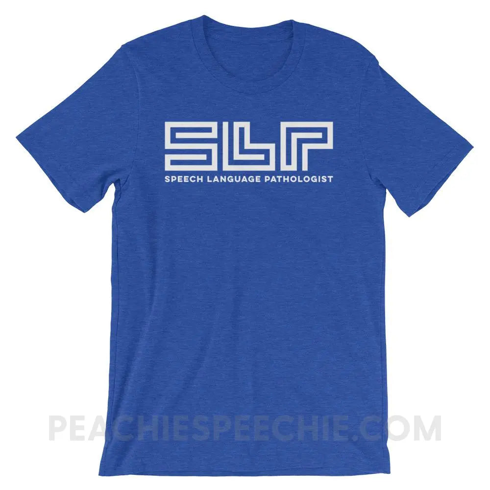 SLP Lines Premium Soft Tee - Heather True Royal / S - T-Shirts & Tops peachiespeechie.com