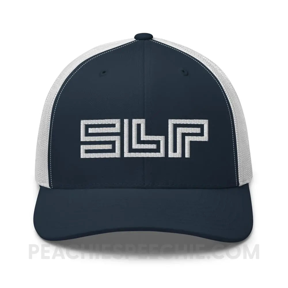 SLP Lines Trucker Hat - Navy/ White - Hats peachiespeechie.com