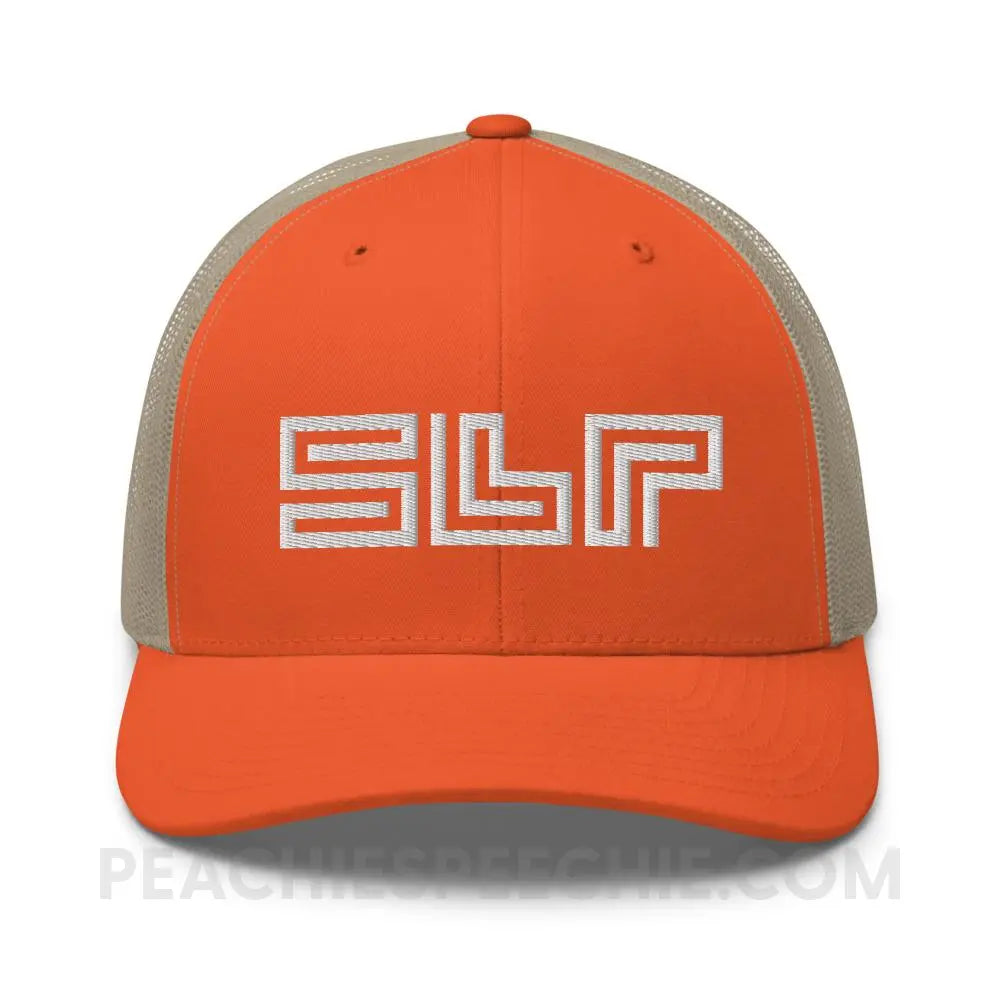 SLP Lines Trucker Hat - Rustic Orange/ Khaki - Hats peachiespeechie.com