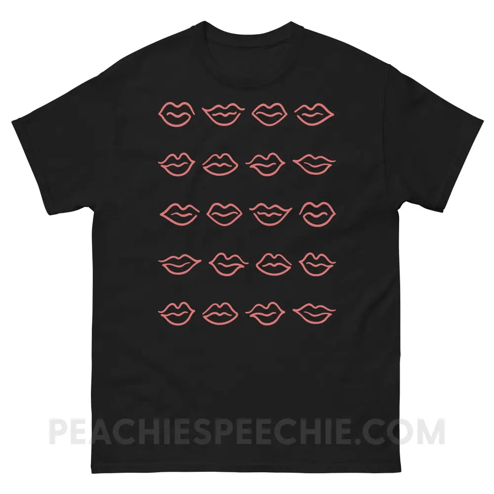 Lips Basic Tee - Black / S - T-Shirts & Tops peachiespeechie.com