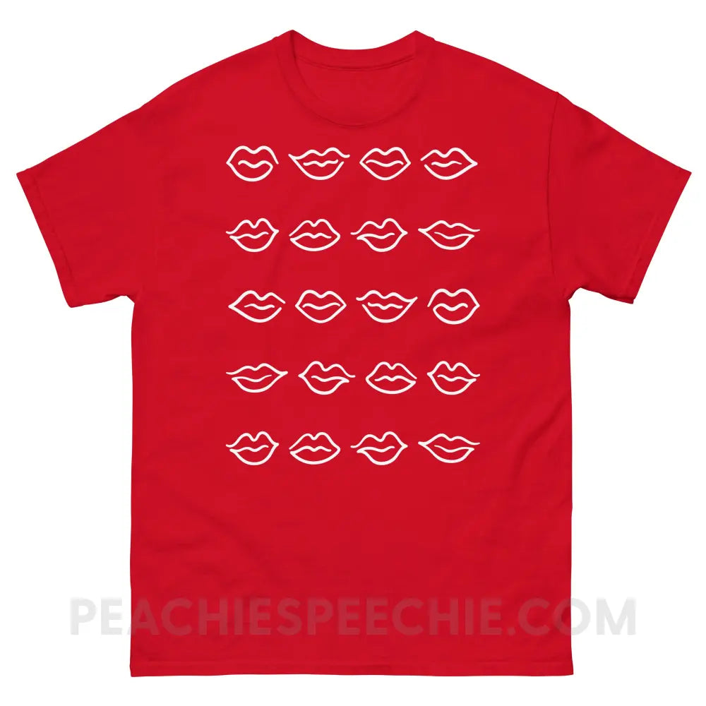 Lips Basic Tee - Red / S - T-Shirts & Tops peachiespeechie.com