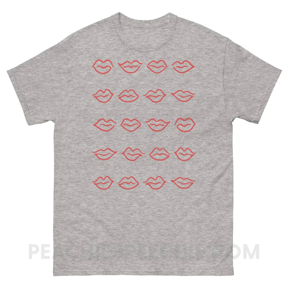 Lips Basic Tee - Sport Grey / S - T-Shirts & Tops peachiespeechie.com