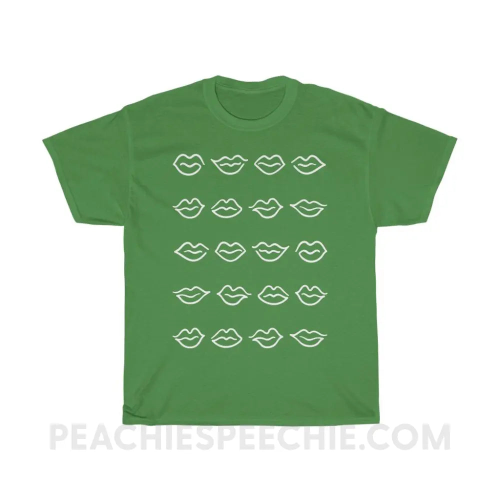 Lips Basic Tee - Turf Green / S - T-Shirts & Tops peachiespeechie.com